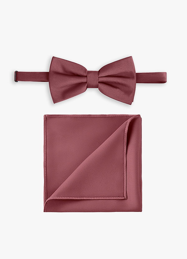 front Stretch Satin Bow Tie and Pocket Square Set
