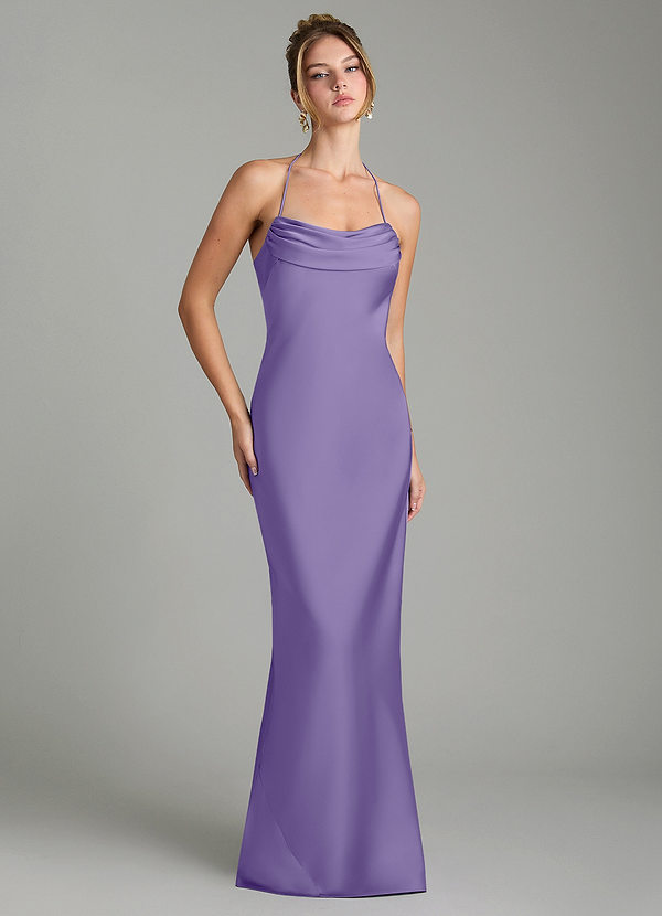 Azazie Mae Bridesmaid Dresses Tahiti Mermaid Pleated Stretch Satin Dress image1