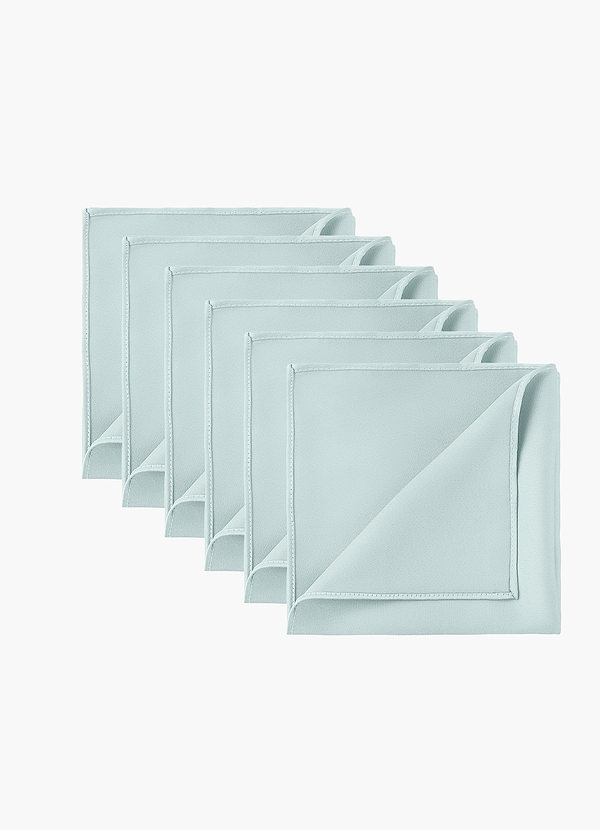 front Stretch Satin Matching Groomsmen Pocket Square Set – 6 Pieces