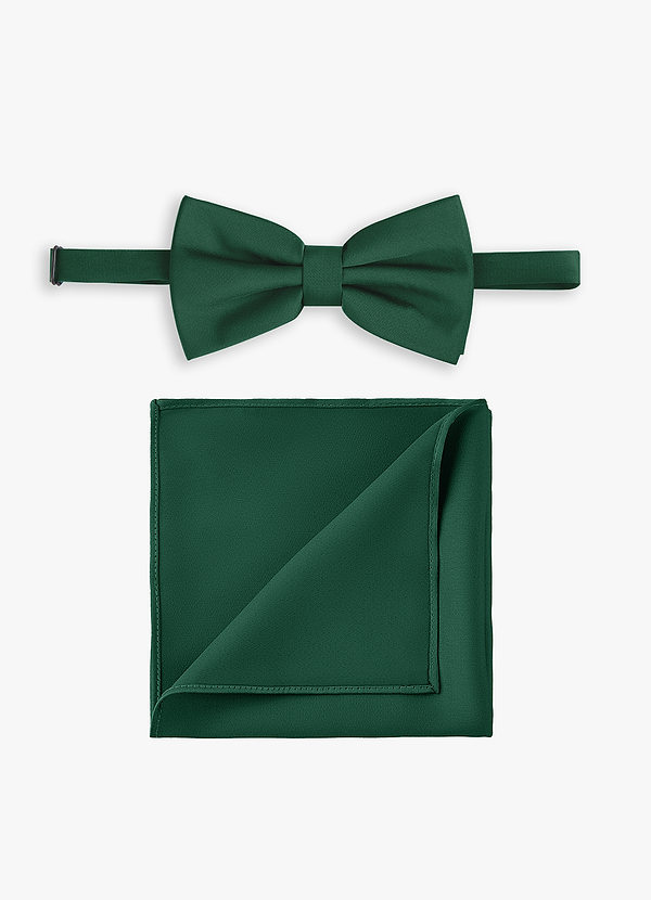 front Stretch Satin Bow Tie and Pocket Square Set