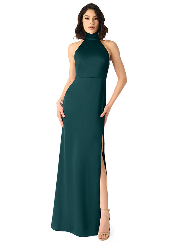 high neck maxi bridesmaid dress Coast Women's Honoured Sleeveless High Neck Tie Shoulder Satin Maxi Bridesmaid Dress in Emerald