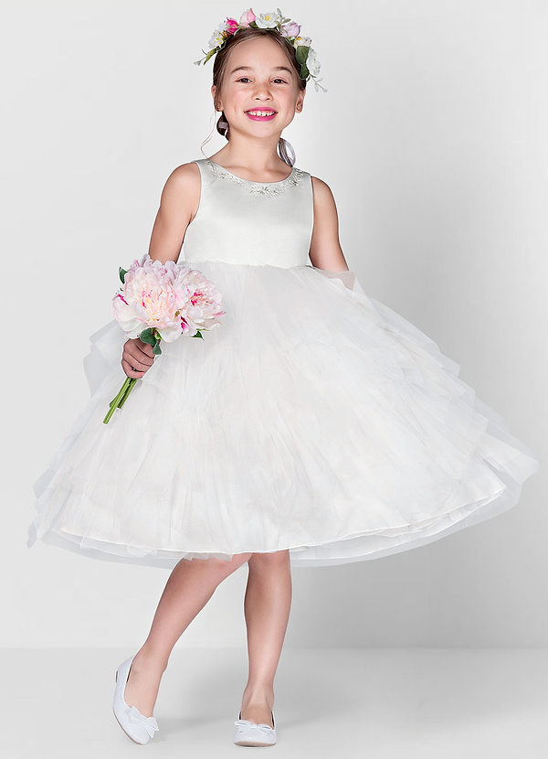 Azazie Redondo Flower Girl Klänningar Klänning Balklänning i Tyll Broderad image1
