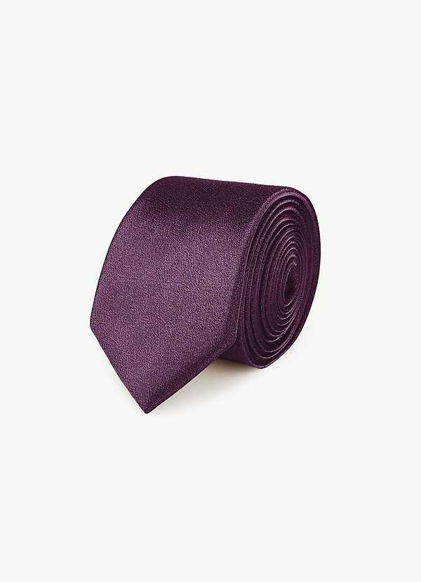 front Metallic Satin Skinny Tie