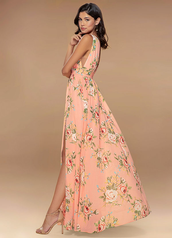 blush pink floral maxi dress