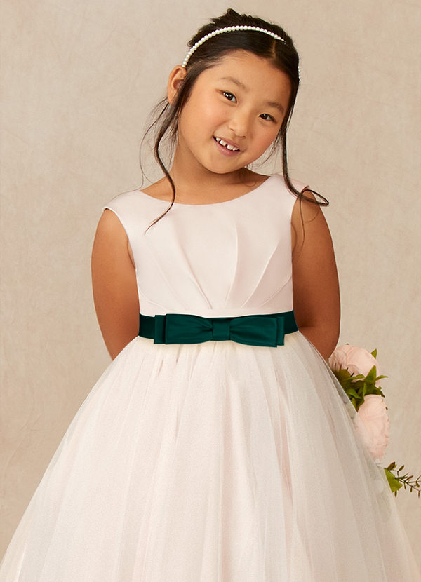 front Azazie Matching Color Satin Layered Bow Sash