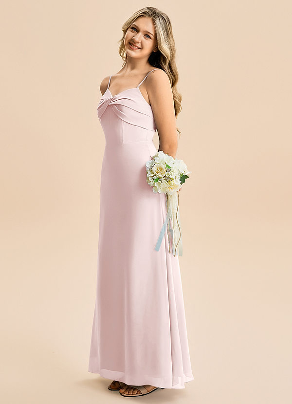 Azazie Jordyn Junior Linia A Dekolt w kształcie serca Szyfon Długość podłogi Młodsza druhna Sukienka image1