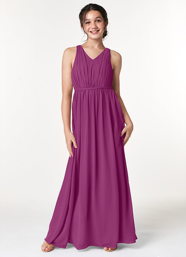 Vestidos Elegantes Para Damas De Honor Junior Con Hombros Descubiertos Orquídea
