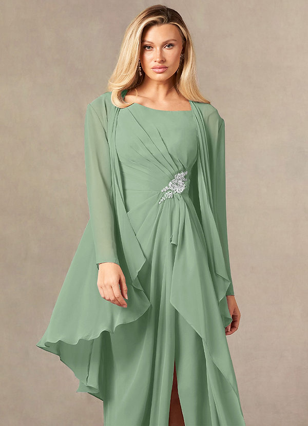 front Azazie Matching Color Devereaux Chiffon Wrap