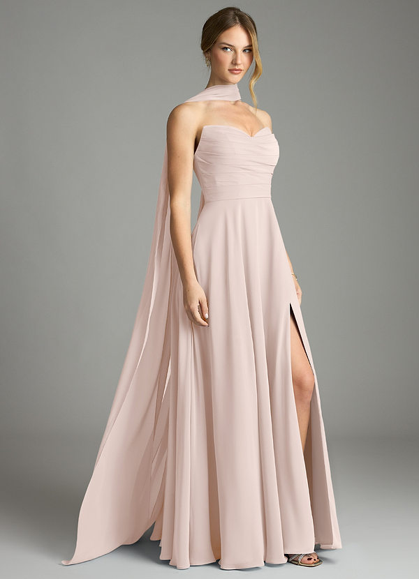 Azazie Ayla Abiti da Damigella Abito A-Line in Chiffon Scollo a Cuore Petalo Di Rosa image1