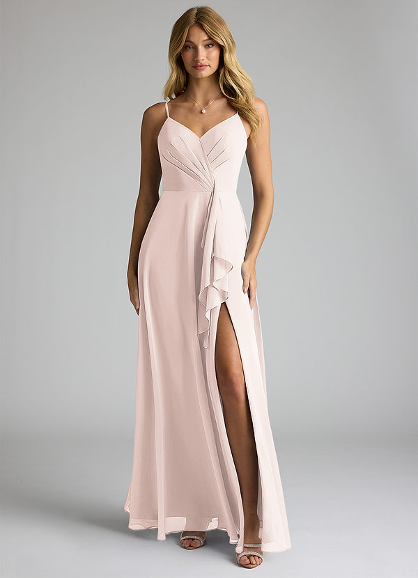 Azazie Akita Bridesmaid Dresses Rose Petal A-Line Chiffon Dress image1