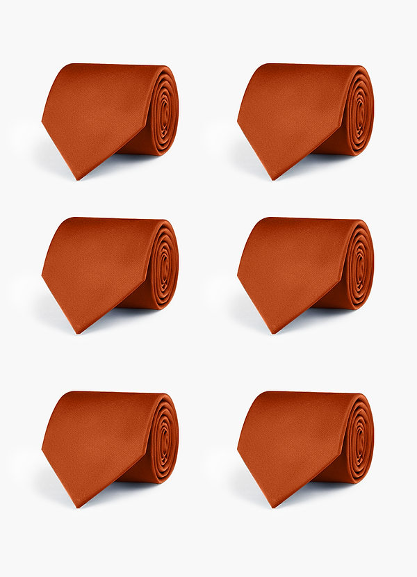 front Stretch Satin Matching Groomsmen Tie Set – 6 Pieces