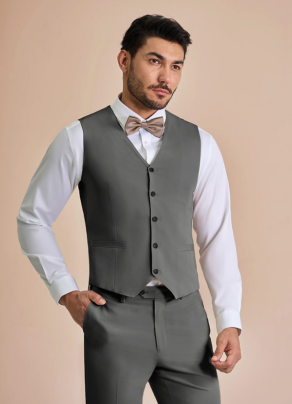 front William Charcoal Comfort Blend Suit Vest