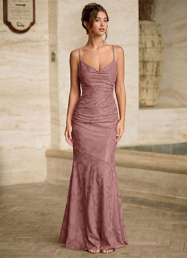 Leahenmo Rose Clair Robe de bal en jacquard fleuri texturé image1