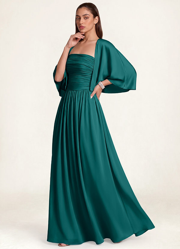front Satin-Capelet-Schal mit passendem Rückenband in passender Farbe