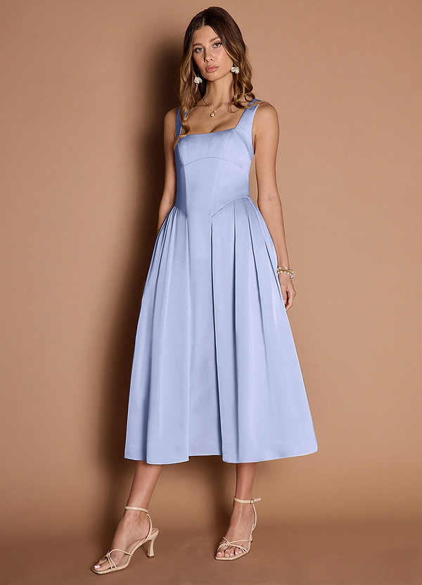 Eirlys Pale Periwinkle Midi Dress front