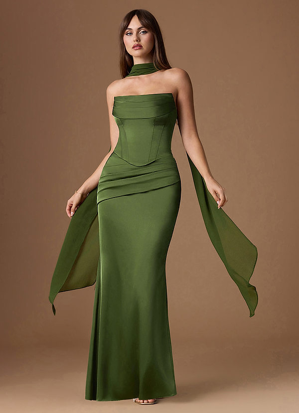 Sorrel Olive Green Corset Two-Piece Sets image1
