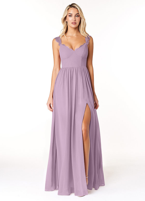 Kimberley Sin Tirante Gasa Largo Vestido De Dama De Honor Wisteria Tallas Grandes