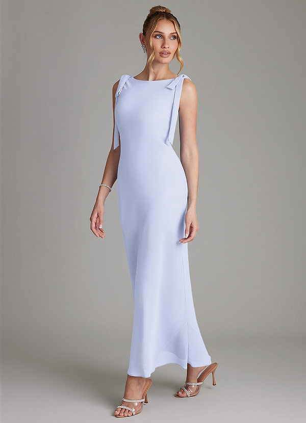 Azazie Luddie Bridesmaid Dresses Lavender Mermaid Bow Chiffon Dress image1