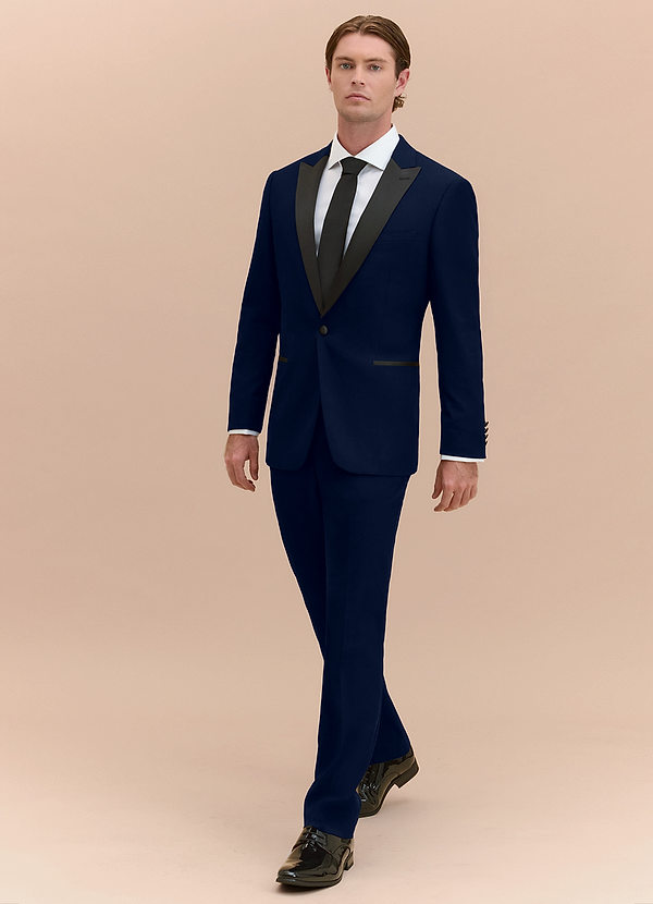 front Hudson Navy Blue Peak Lapel Tuxedo