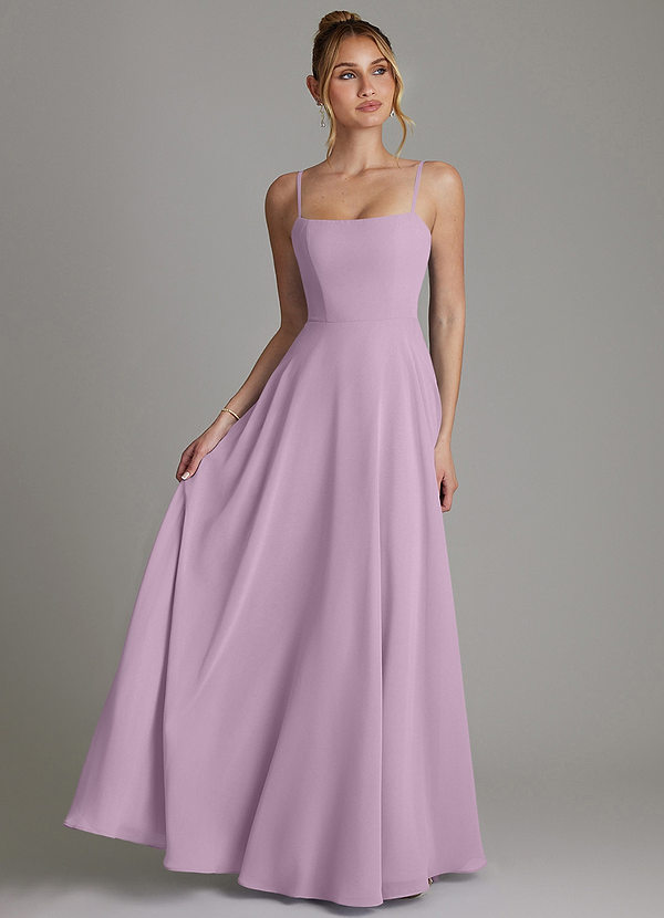 Azazie Elita Bridesmaid Dresses Wisteria A-Line Pleated Chiffon Dress image1