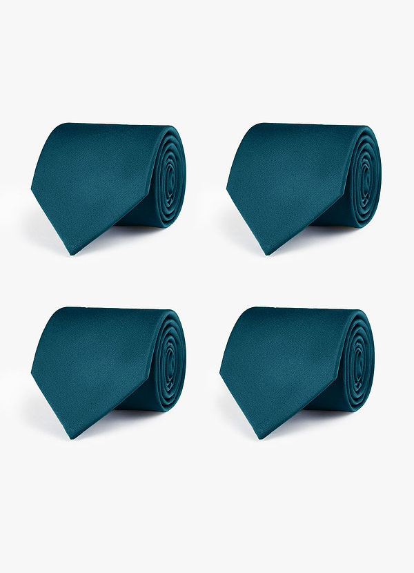 front Corbata de satén elástico a juego para padrinos de boda (4 piezas)