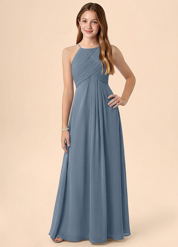 Azazie Ginny Junior Twilight A-Line Pleated Chiffon Dress image1