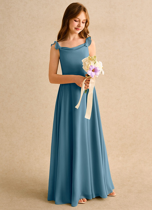 Azazie Puppy Junior Formal Klänningar för brudeflicka Klä A-Line i Chiffong Plisserad image1