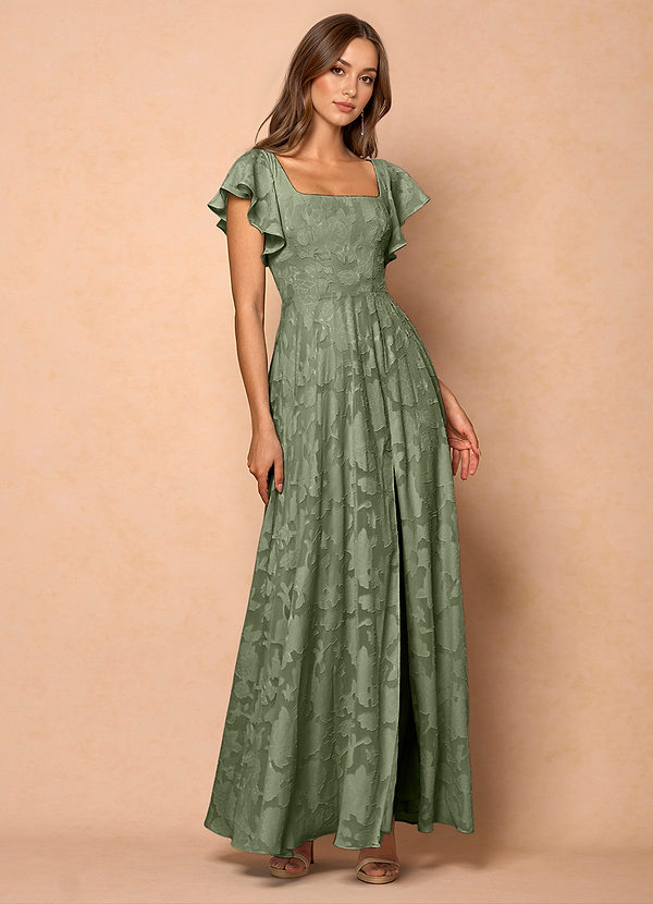 Anna Pistachio Ruffled Maxi Dress image1