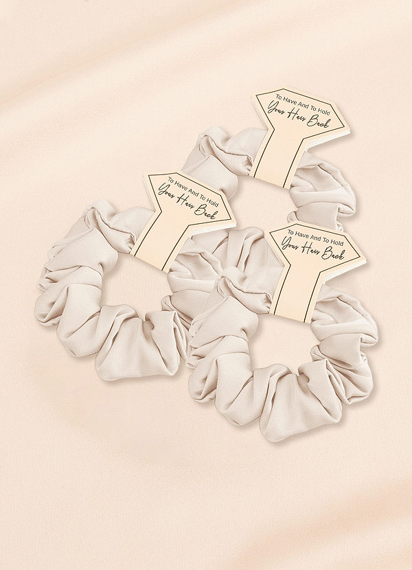 front Matching Color Bridesmaid Stretch Satin Regular Size Scrunchies