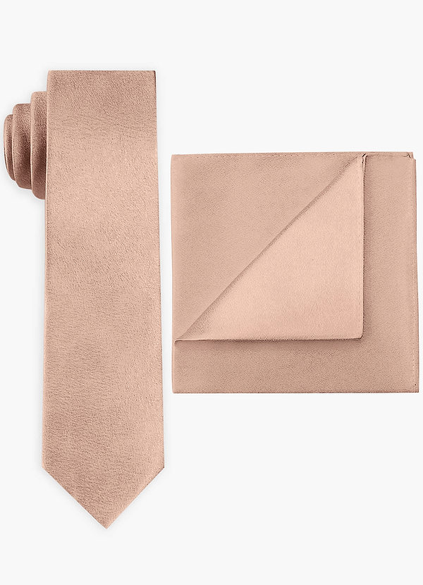 front Metallic Satin Wide Tie and Pocket Square Set