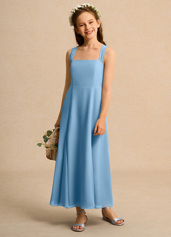 Azazie Tater Junior Formal Klänningar för brudeflicka Klä A-Line i Chiffong Plisserad image1