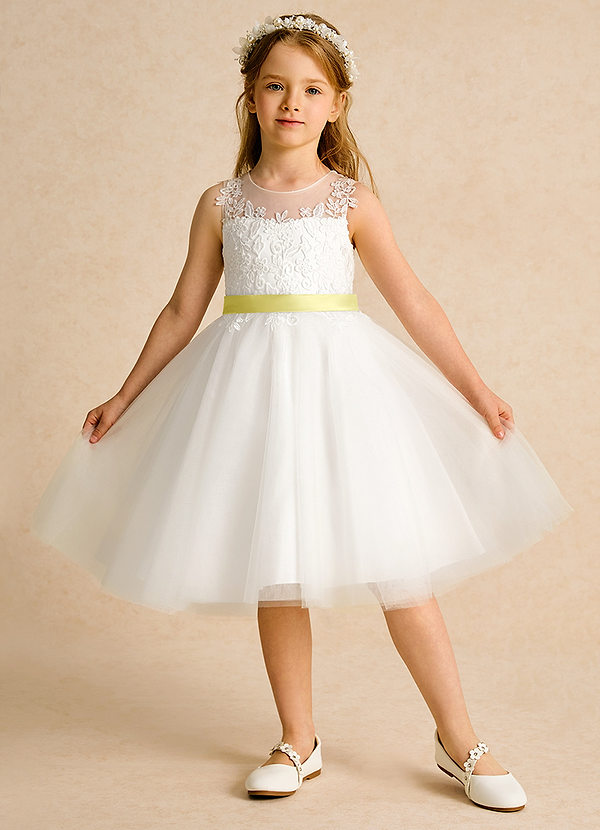 Azazie Lettie Flower Girl Klänningar Klänning Balklänning i Spets image1