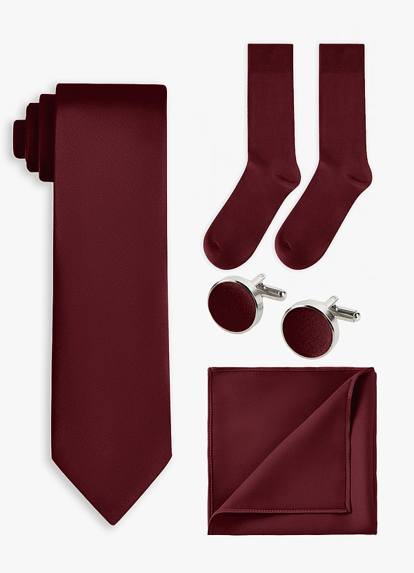 front Matching color 4-Piece Stretch Satin Wide Tie Set