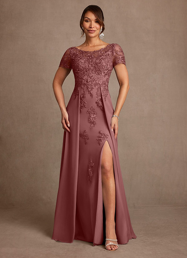 Azazie Alva Mother of the Brides Dresses Desert Rose A-Line Lace Dress image1