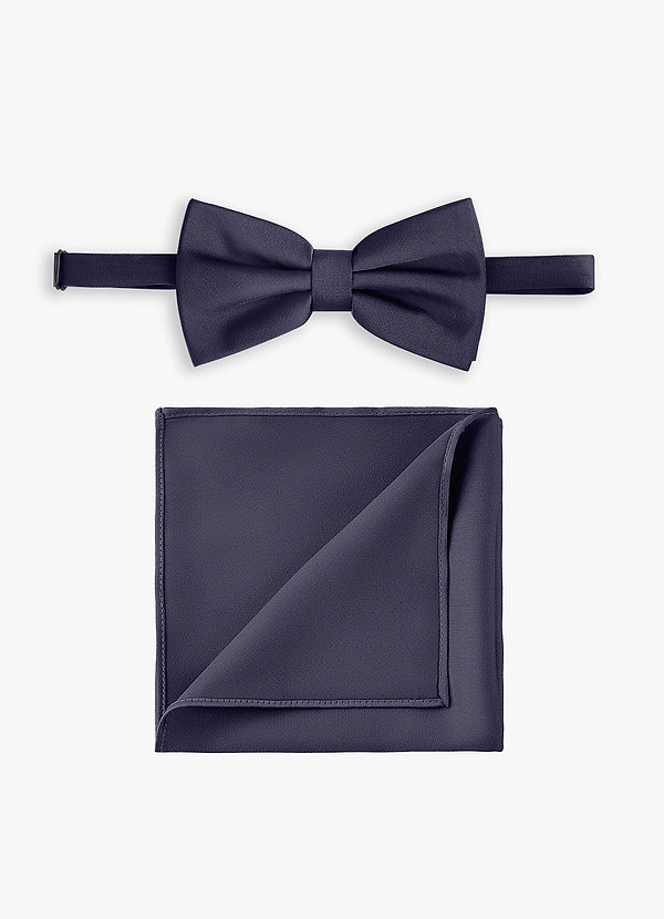 front Ensemble nœud papillon et pochette en satin extensible