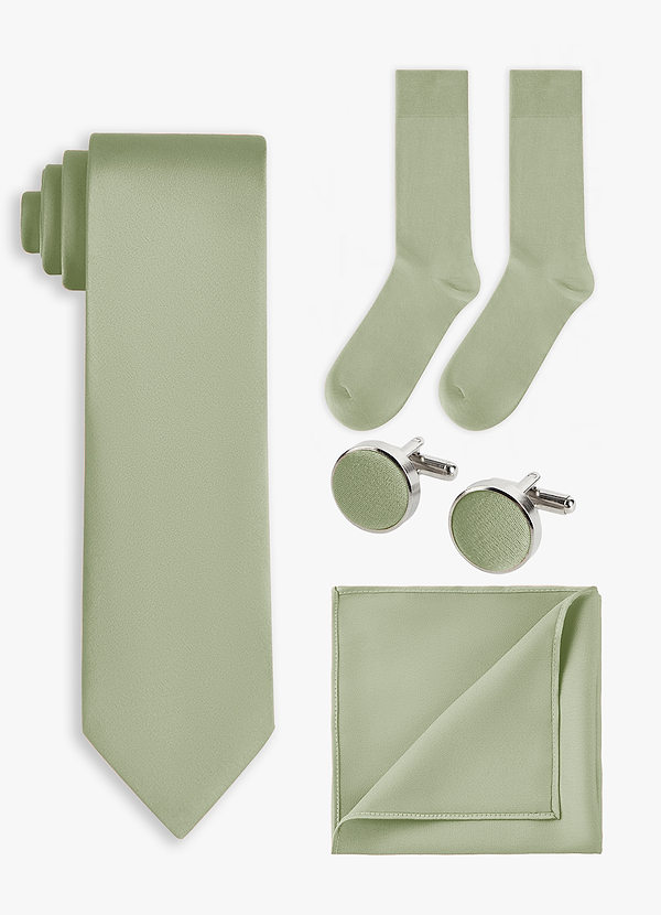 front Matching color 4-Piece Stretch Satin Wide Tie Set