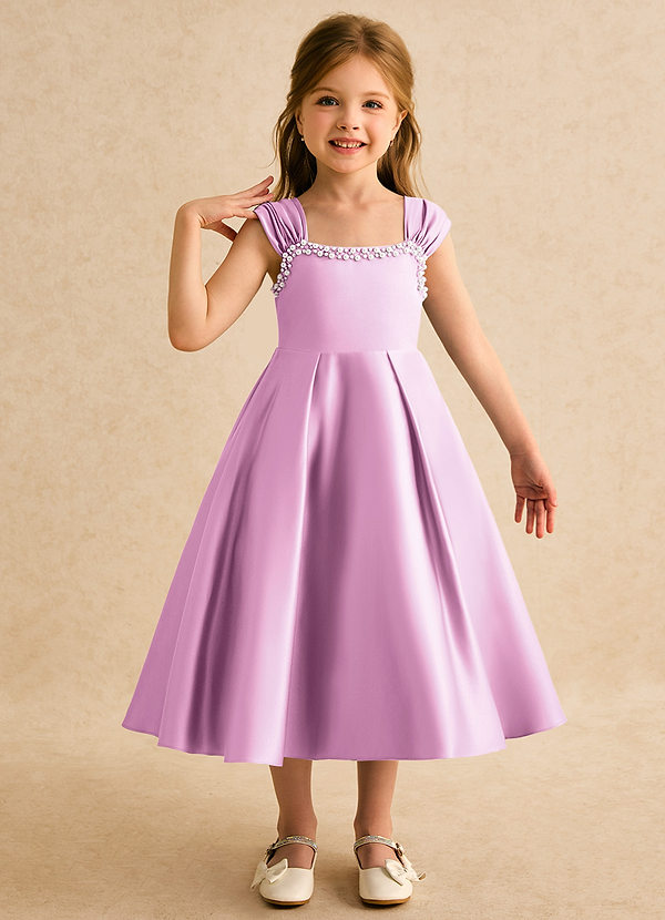 Yosemite Vestidos de arras Vestido Rosa Caramelo de Satin Mate de Vestido de princesa con Escote corazón image1