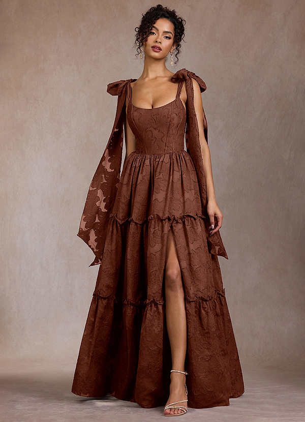 Vilma Cinnamon Brown Maxi Dress image1