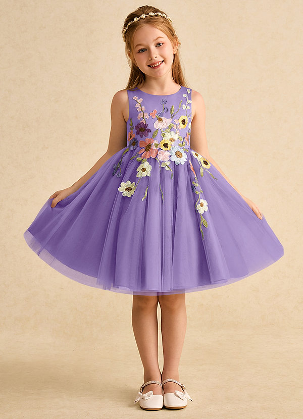 Azazie Prima Flower Girl Dresses Tahiti A-Line Bow Tulle Dress image1
