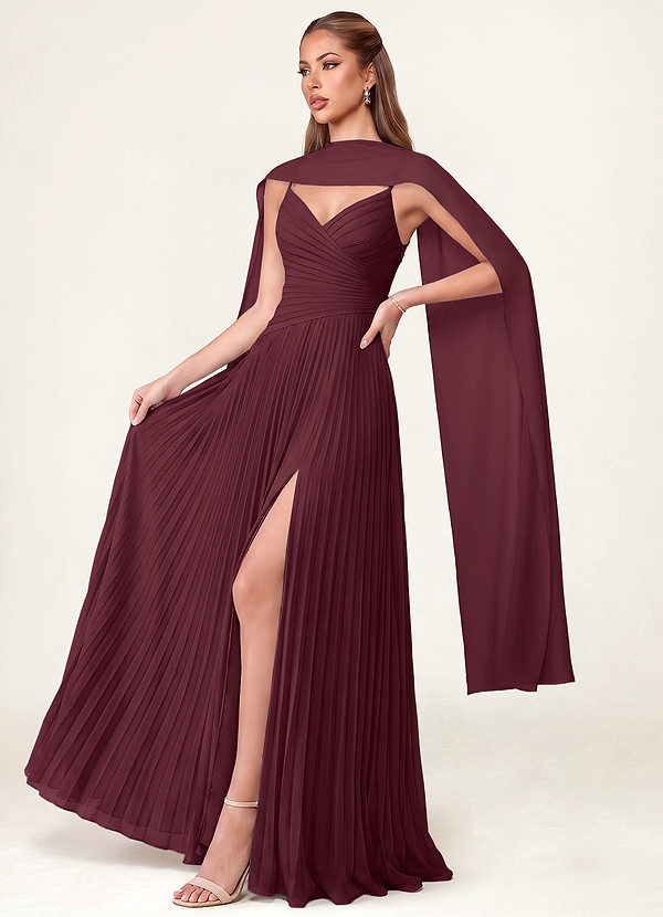 front Azazie Matching Color Chiffon Scarf