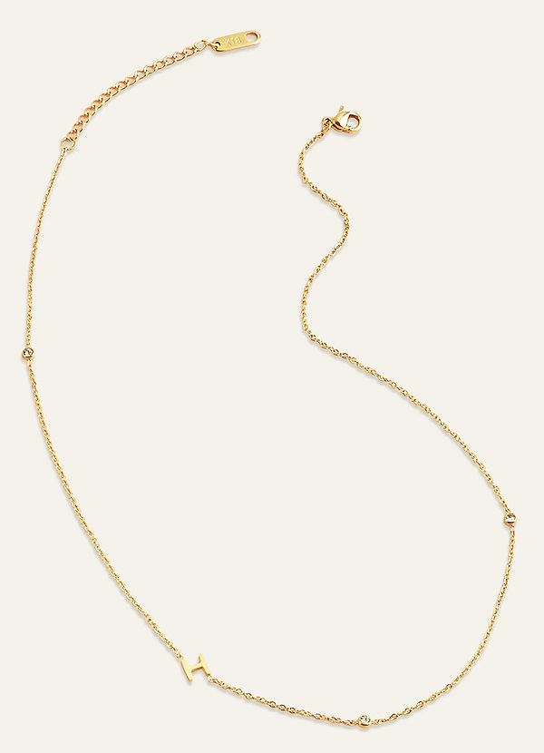 front Sideways Initial Letter Necklace