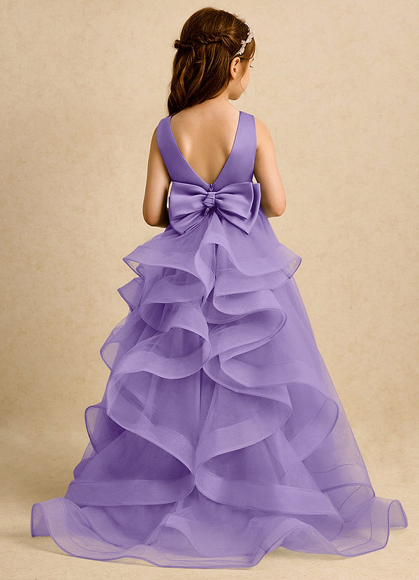 Azazie Lior Flower Girl Dresses Tahiti Ball-Gown Pleated Tulle Dress image1