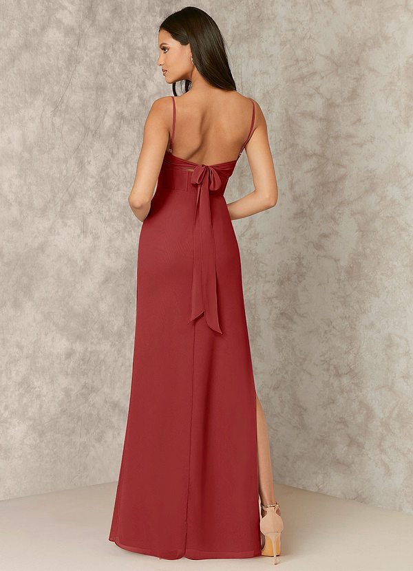 back Corseted Chiffon Column Dress