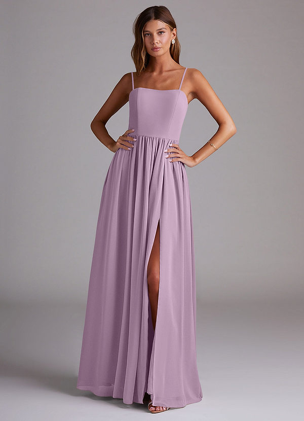 Azazie Calianna Bridesmaid Dresses Wisteria A-Line Off the Shoulder Chiffon Convertible Dress image1
