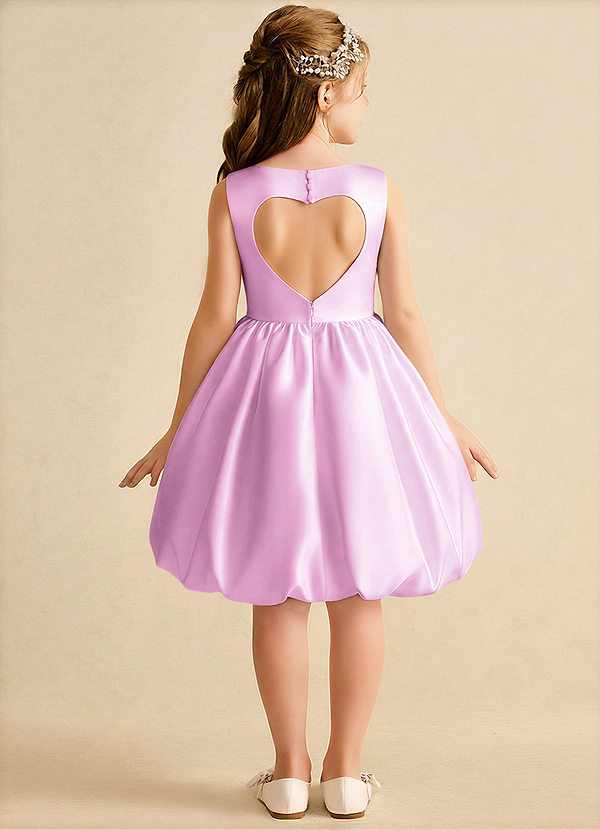 Azazie Nirvana Bloemenmeisjes Jurken Baljurk Jurk van Mat Satijn Ruches Snoep Roze image1