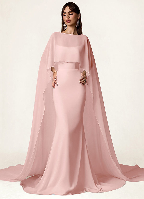 front Azazie Chiffon cape in bijpassende kleur