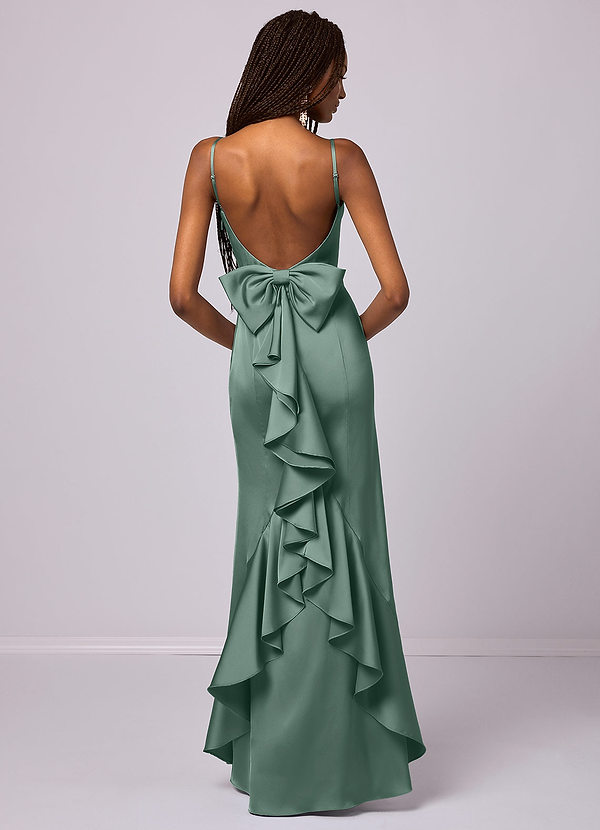 Barbie ♥ Azazie Abiti da Damigella Abito Sirena Fiocco Raso Elasticizzato Floor-Length image1