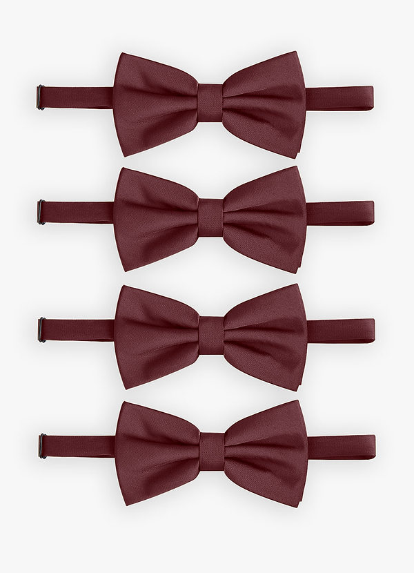 front Adjustable Stretch Satin Bow Tie – 4-Piece Set