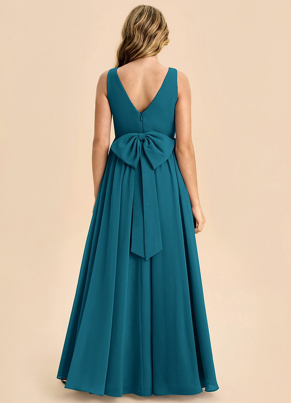 Azazie Hathaway Junior Klä av A-Line i Chiffong Rosett image1