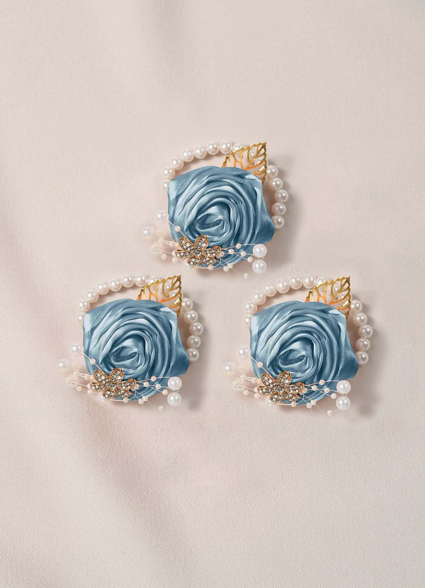 front Corpete de pulso para madrinhas de casamento com 3 peças e pulseira de pérolas